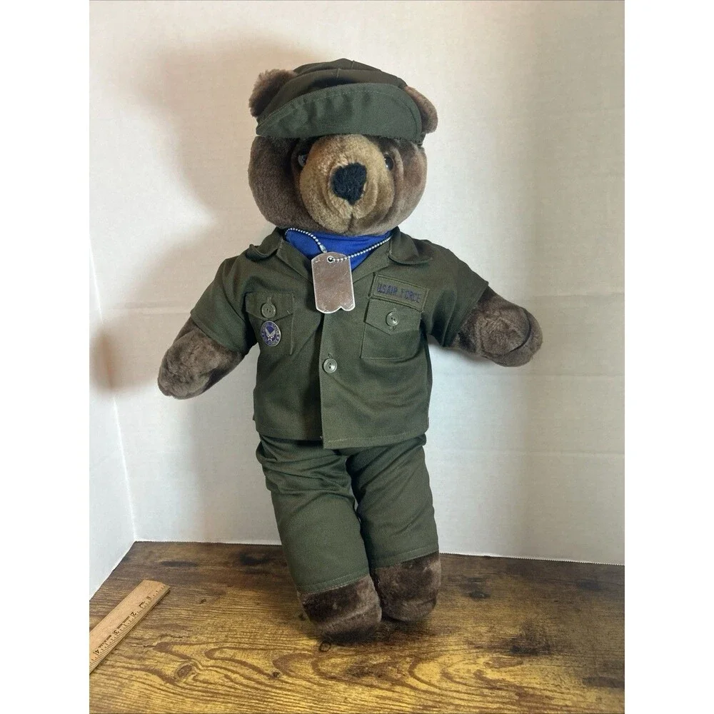 Vintage 1980’s Bear Forces of America USAF Air Force Teddy Bear Plush 20” Korea